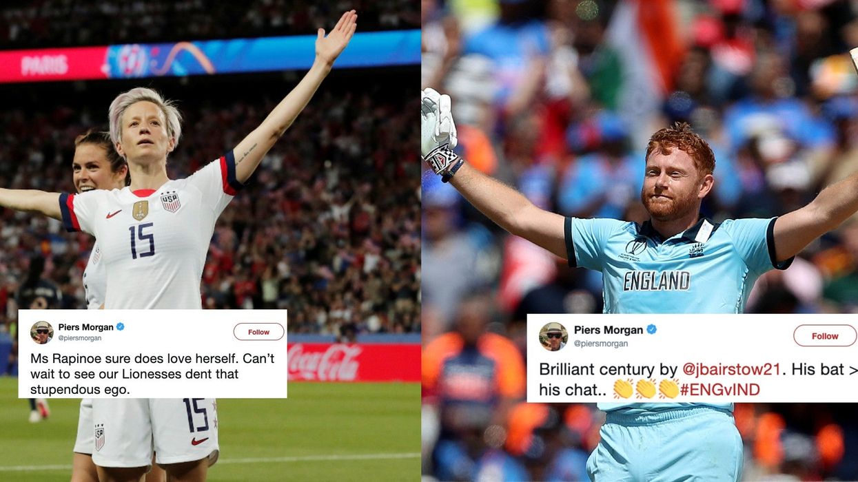 Piers Morgan accused of hypocrisy after criticising Megan Rapinoe's celebration only to praise a cricketer for doing the same