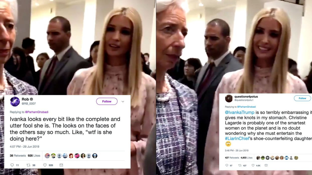 Christine Lagarde's face while Ivanka Trump tries to speak to world leaders at G20 pretty much says it all