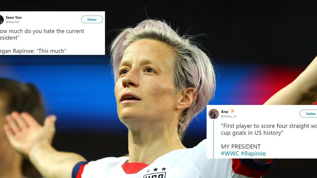 Megan Rapinoe's goal celebration instantly became an anti-Trump meme