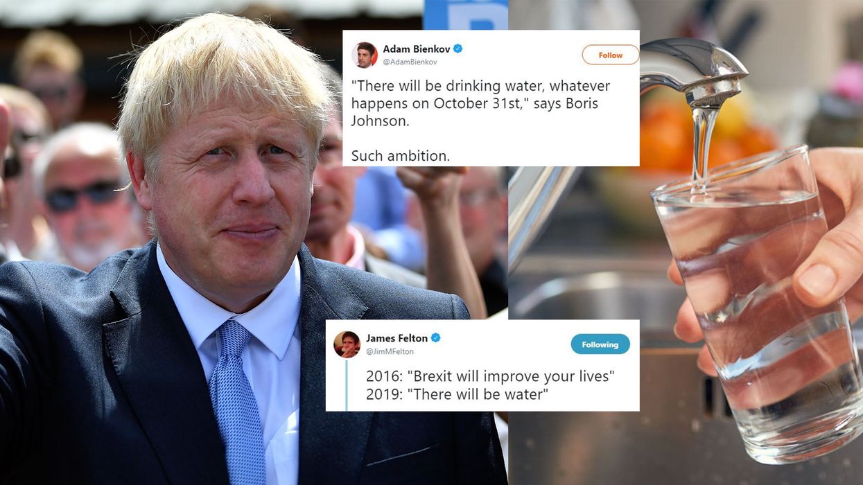 Boris Johnson said that there 'will be drinking water after Brexit' and everyone made the same joke