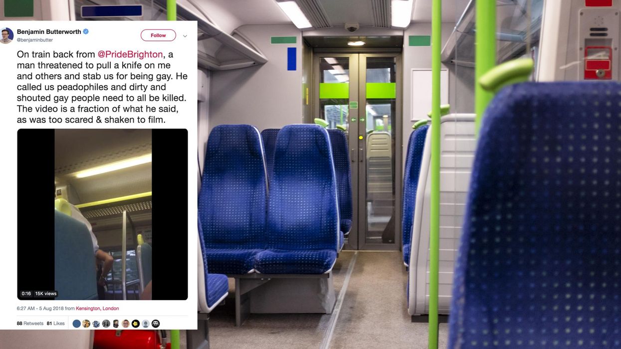 Man who threatened to stab train full of LGBT+ people only fined £613