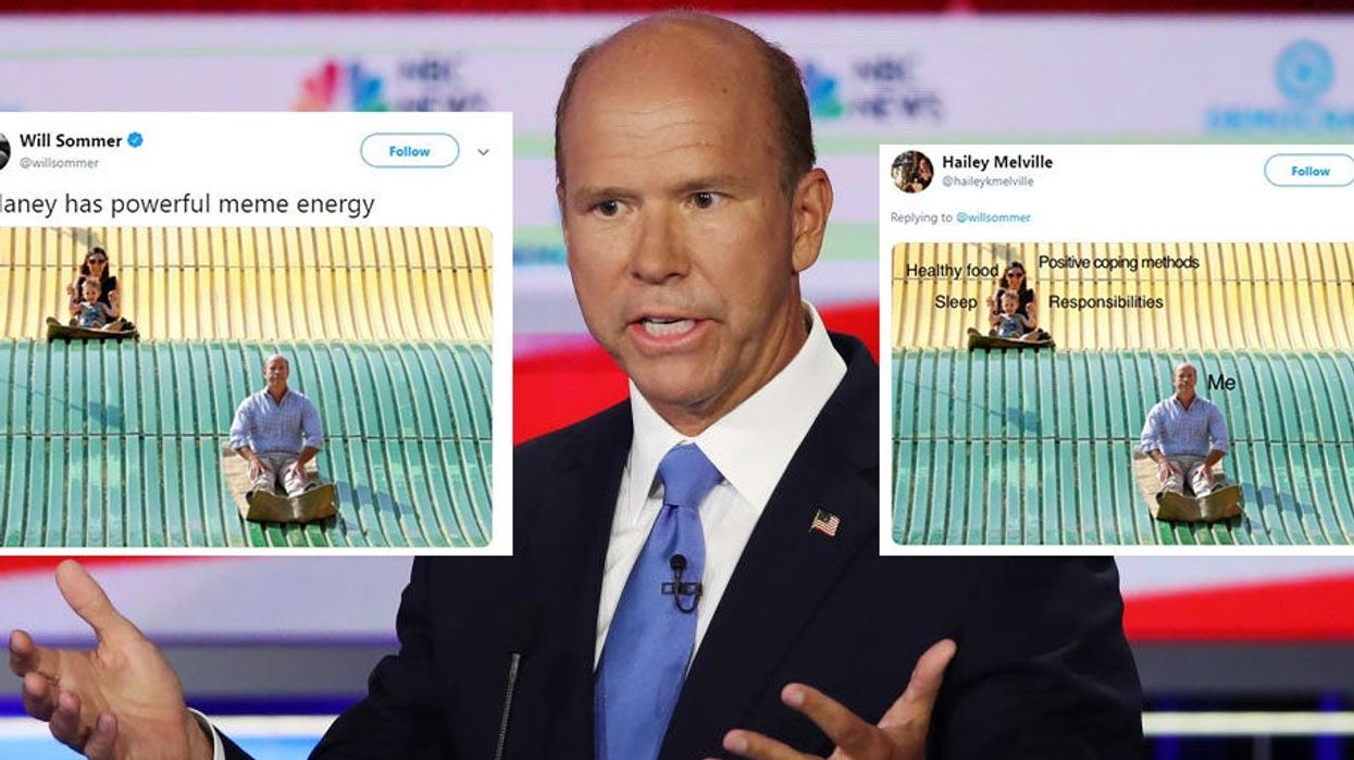 John Delaney on a slide has become the latest meme of the Democratic debates