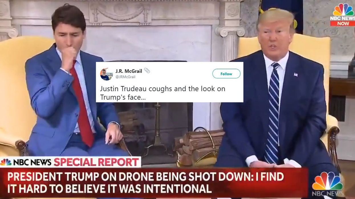 Justin Trudeau subtly coughed in front of Trump and his reaction was priceless