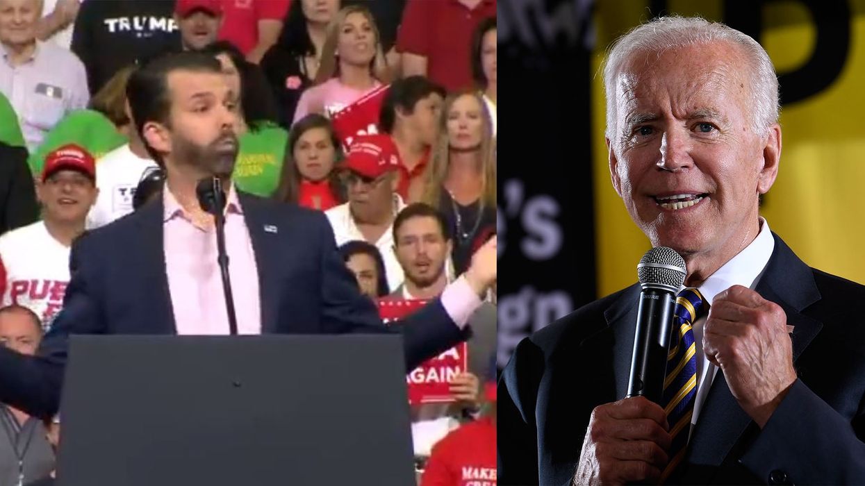 Trump Jr mocks Joe Biden's pledge to cure cancer moments before his father says exactly the same thing