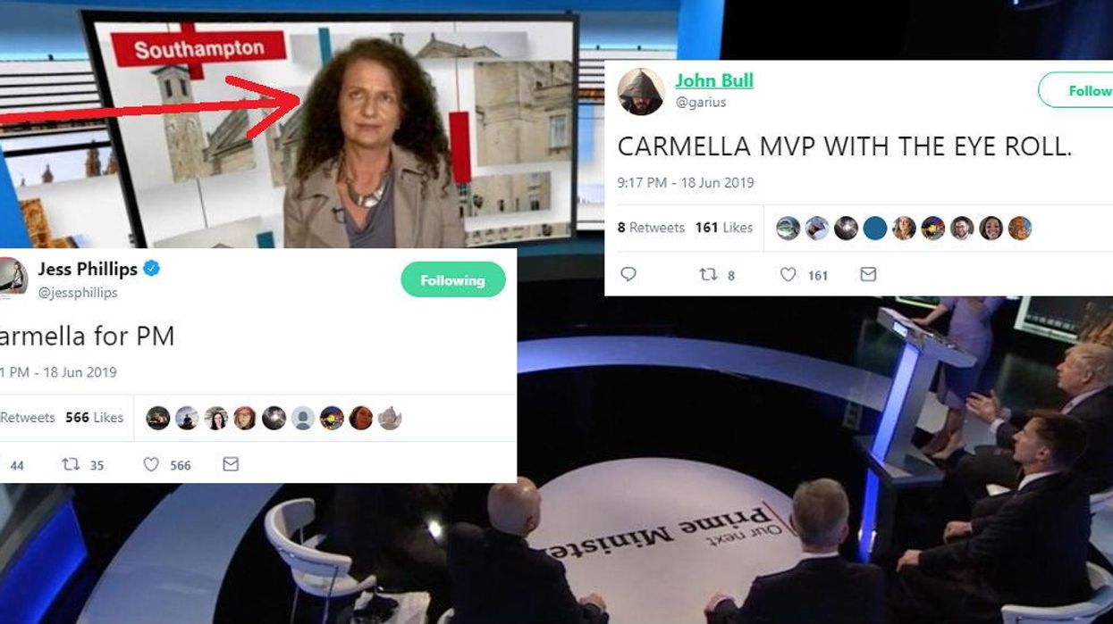 Member of the public praised for rolling eyes during Tory leadership debate on live TV