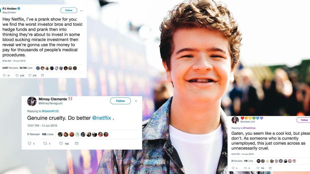Gaten Matarazzo's new Netflix prank show is all about tricking people trying to find work and the internet isn't impressed