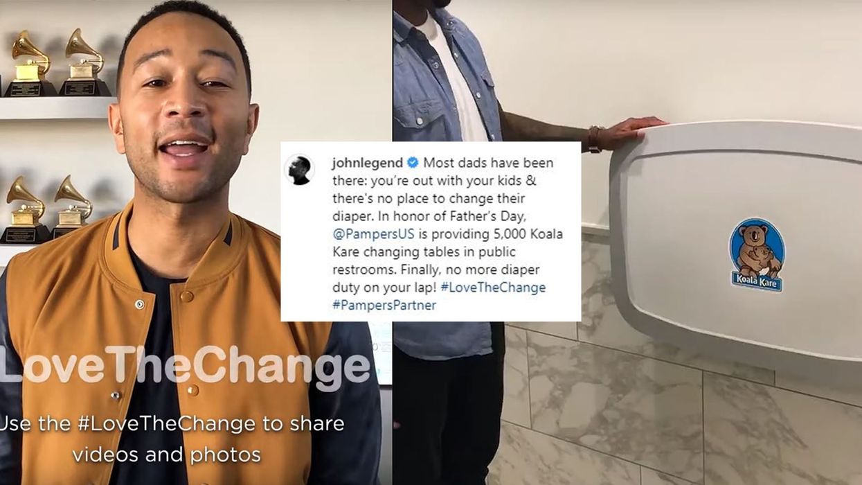 John Legend launches campaign for child changing tables to be installed in mens bathrooms for an important reason