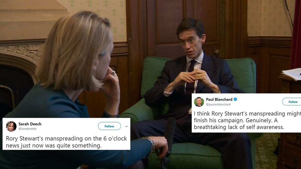 Rory Stewart accused of 'manspreading' during BBC News TV interview