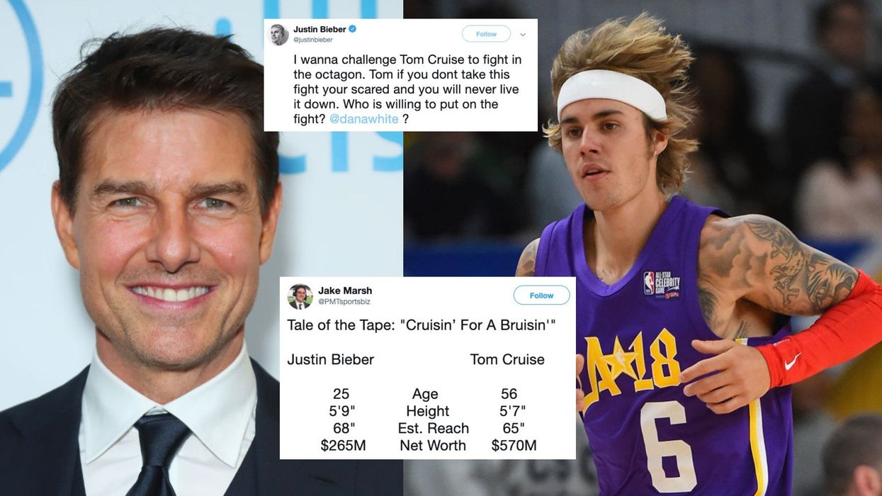 Justin Bieber challenged Tom Cruise to a UFC fight and people aren't quite sure what to think
