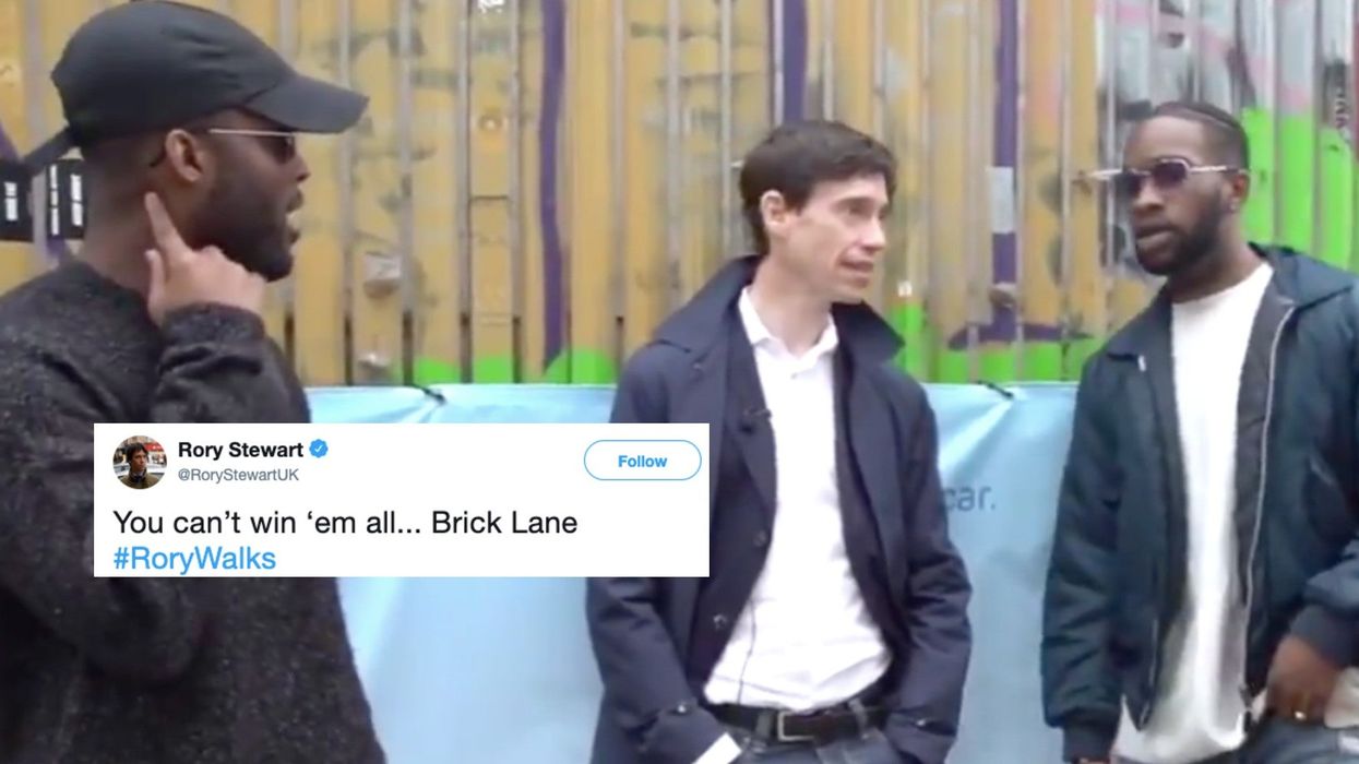 Rory Stewart attempted to talk to three men about politics and it did not go to plan