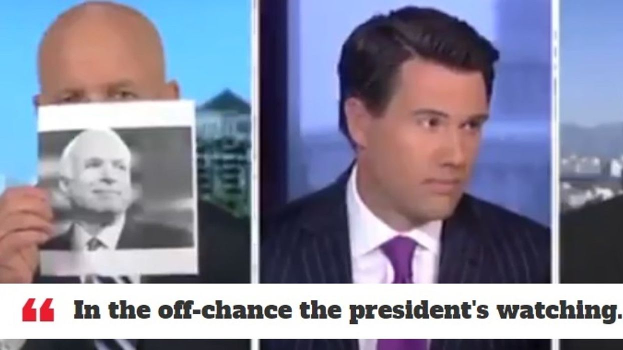 Fox News guest pulled off air for showing picture of John McCain on 'off-chance the president's watching'