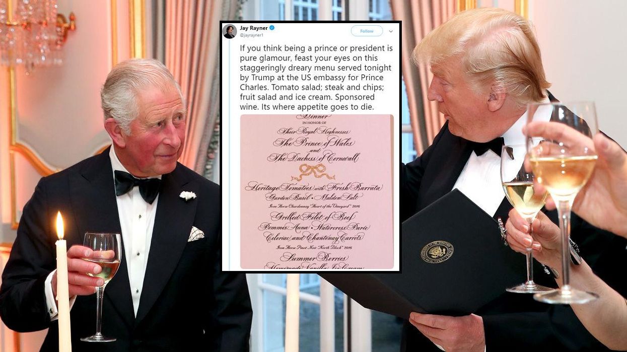 Trump and Prince Charles’ dinner menu included steak and chips - and its simplicity divided opinion