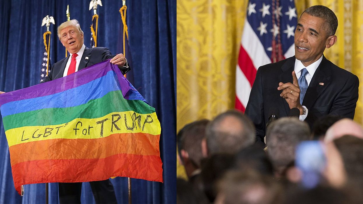 The difference between Obama and Trump's stance on LGBT+ people in two tweets