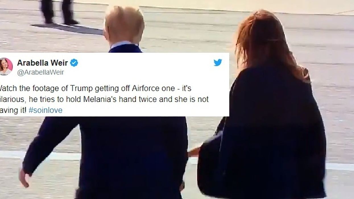 Melania Trump appears to refuse husband's attempt to hold hands for the millionth time