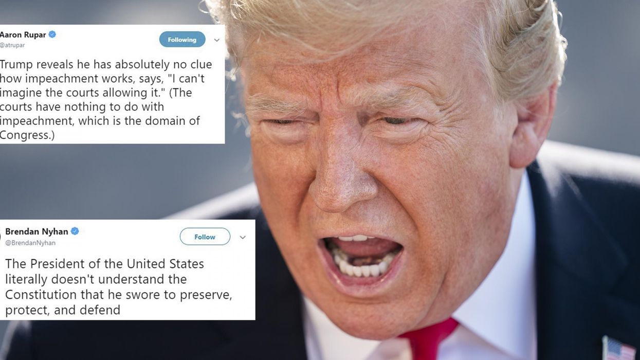 Trump says that he 'can't imagine the courts will allow an impeachment' - but there's a problem