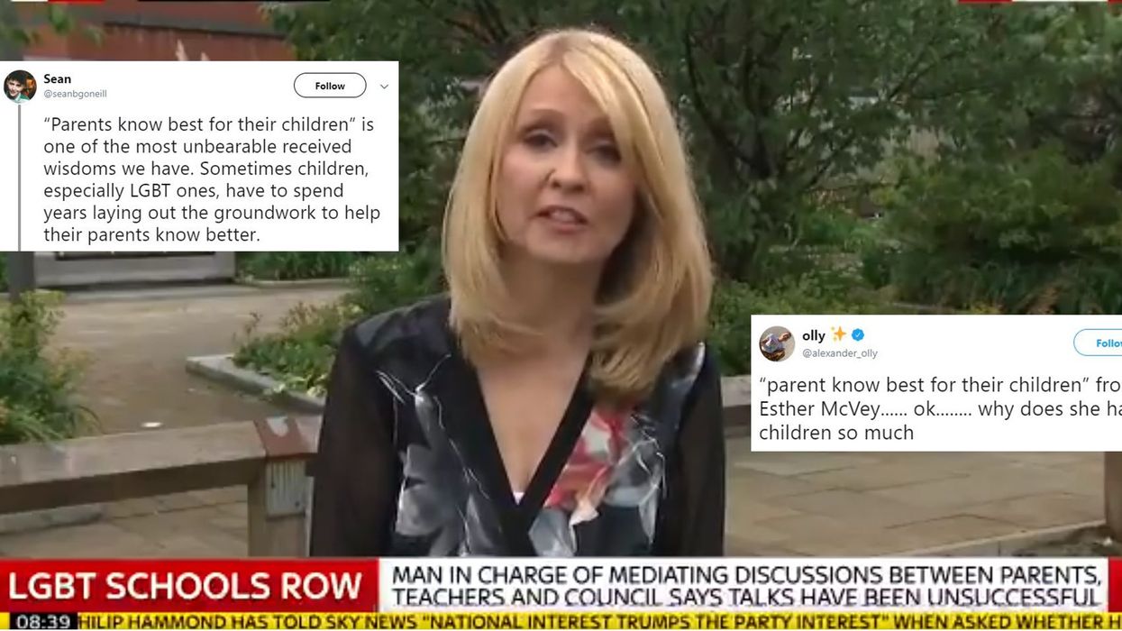 Esther McVey backs parents denying their kids LGBT+ inclusive sex and relationships education