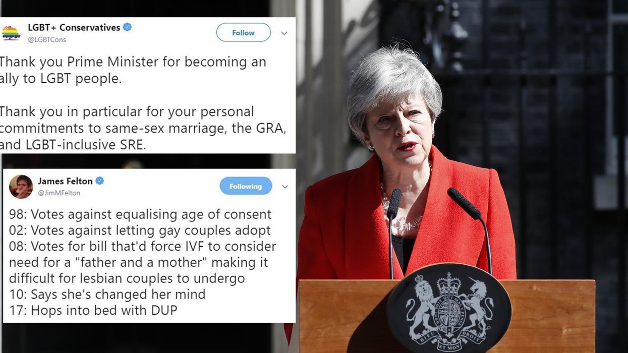 A Tory LGBT+ group thanked Theresa May for being an ally and people don't think she deserves the praise