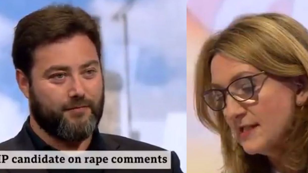 Carl Benjamin tries to claim that he is trying to bring 'comedy back to the UK' after being taken to task for his rape jokes in BBC interview