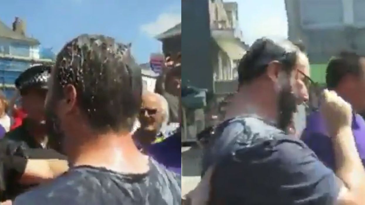 UKIP candidate who repeatedly joked about raping Labour MP gets milkshaked while campaigning