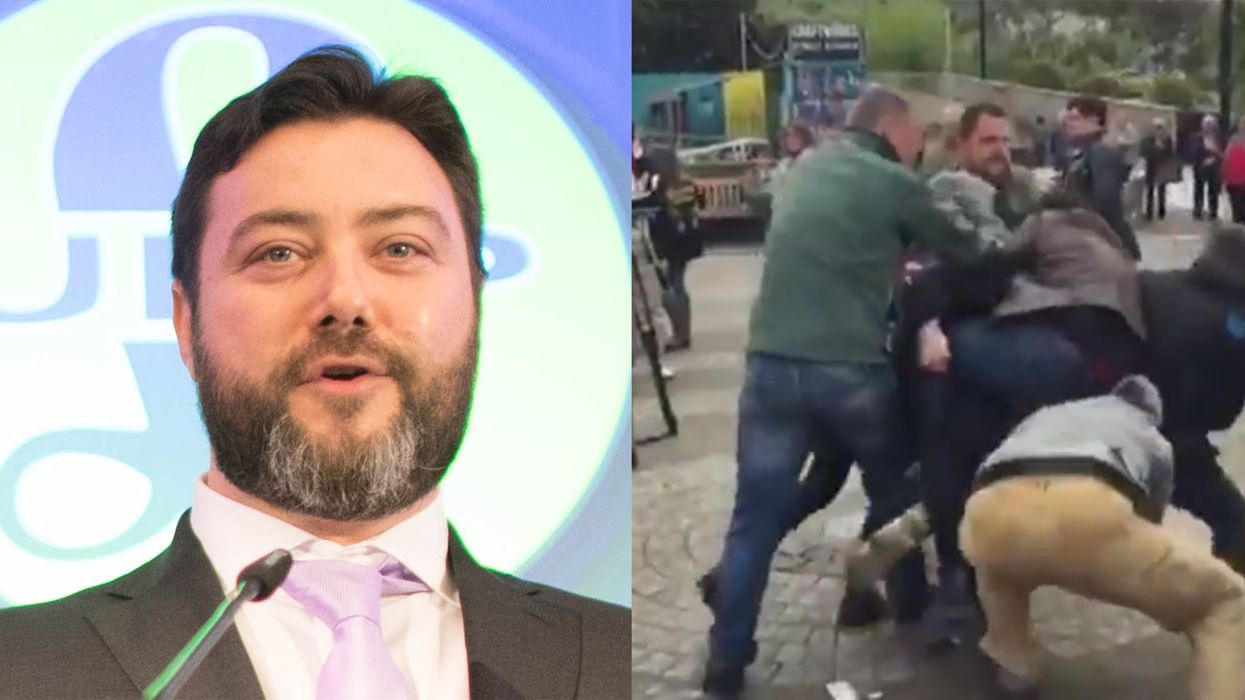 UKIP candidate Carl Benjamin almost had a milkshake thrown over him while campaigning