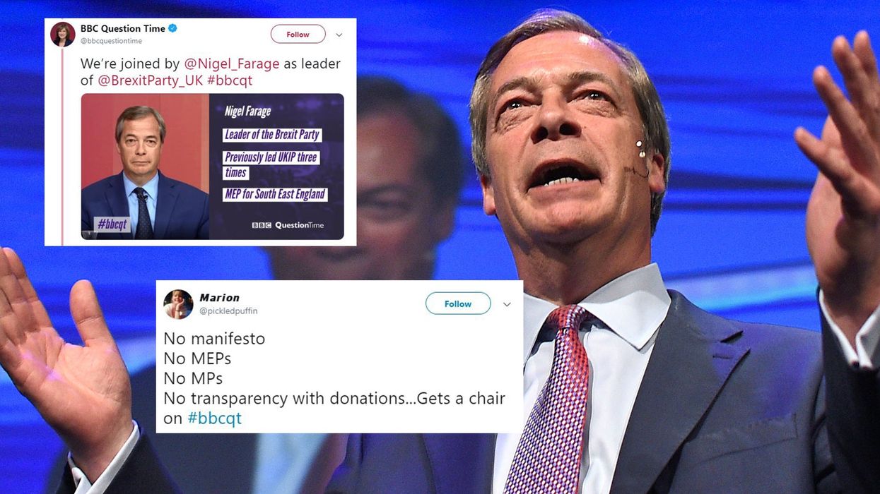 Nigel Farage to appear on Question Time just days after complaining about lack of coverage for the Brexit Party