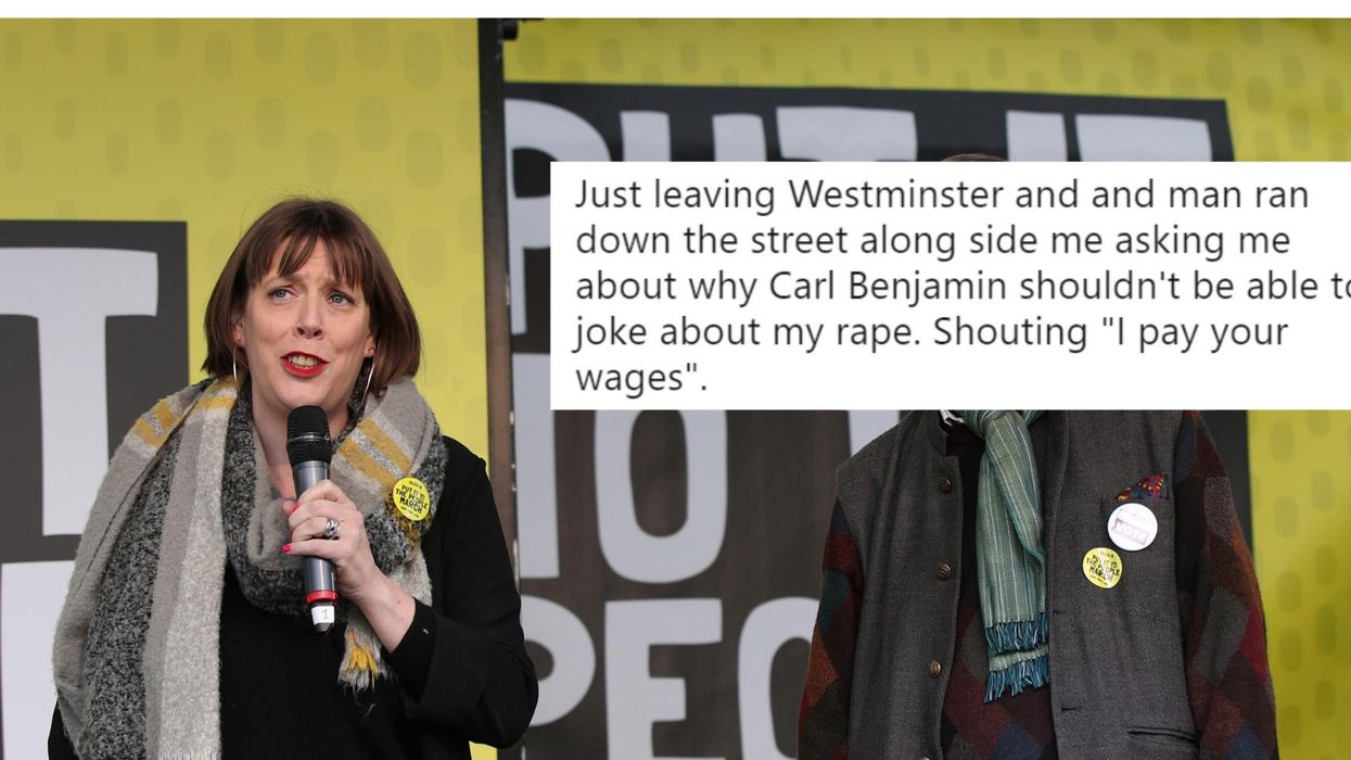 Labour MP Jess Phillips says she was confronted by a man defending Carl Benjamin's rape comments