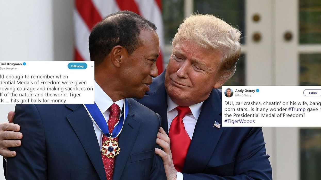 Trump awarded Tiger Woods the Medal of Freedom and the internet has some thoughts