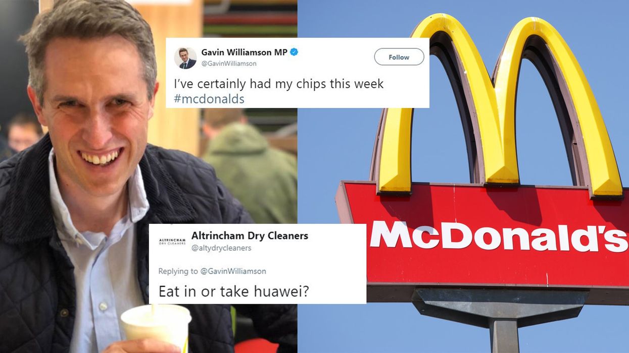 Gavin Williamson shared a picture of himself in McDonald's and the jokes wrote themselves