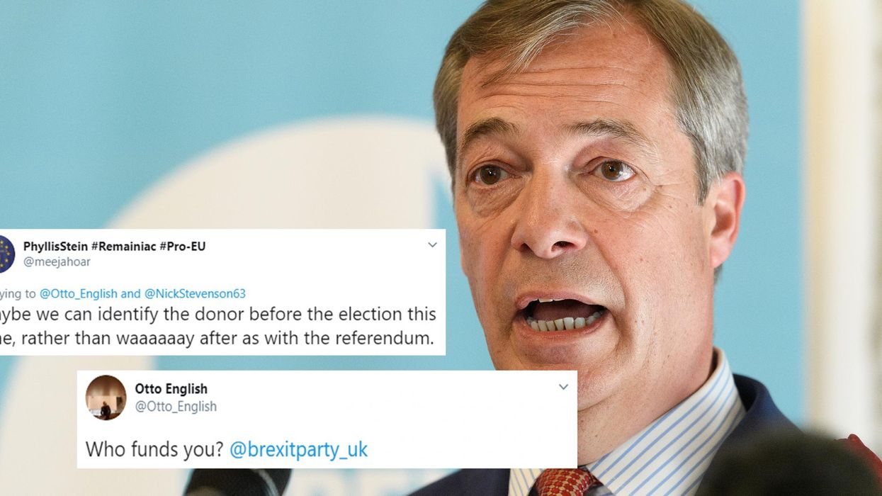 Nigel Farage refuses to reveal ‘one big donation’ to Brexit Party and people are suspicious