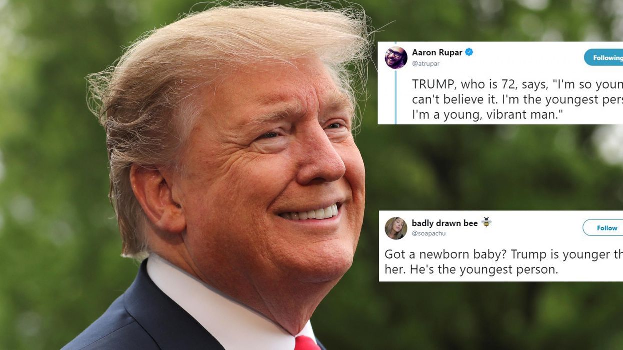 Trump just claimed he is 'the youngest person' despite being 72 years old. Yes, really