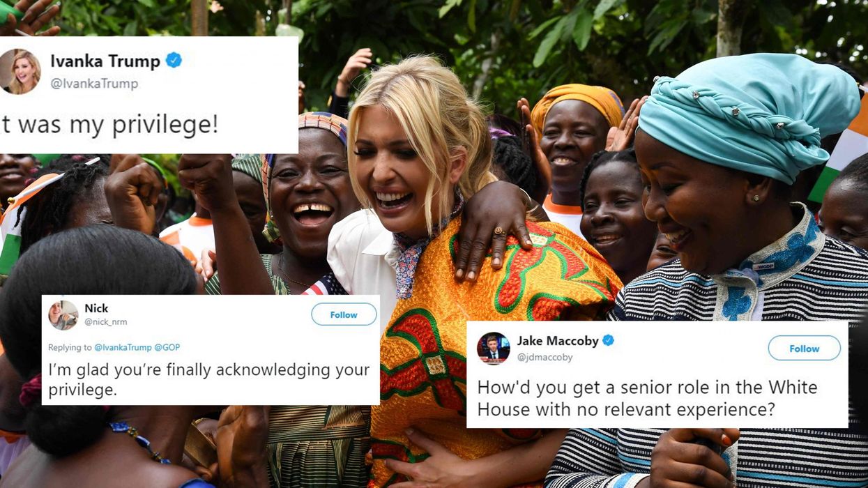 Ivanka Trump spectacularly owned herself after tweeting about her 'privilege' during a trip to Africa