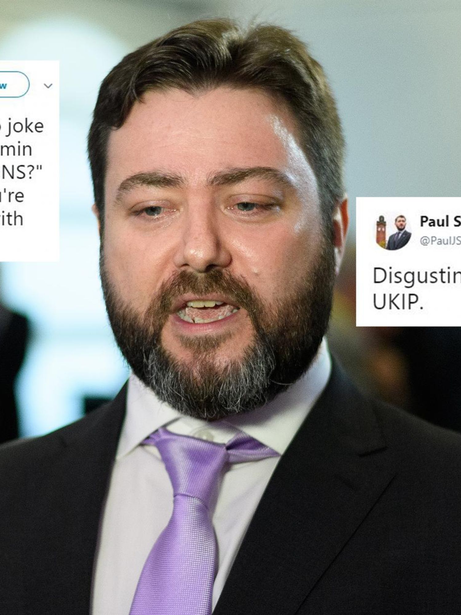 Ukip MEP candidate says that it is ok to joke about 'raping a woman' during press conference