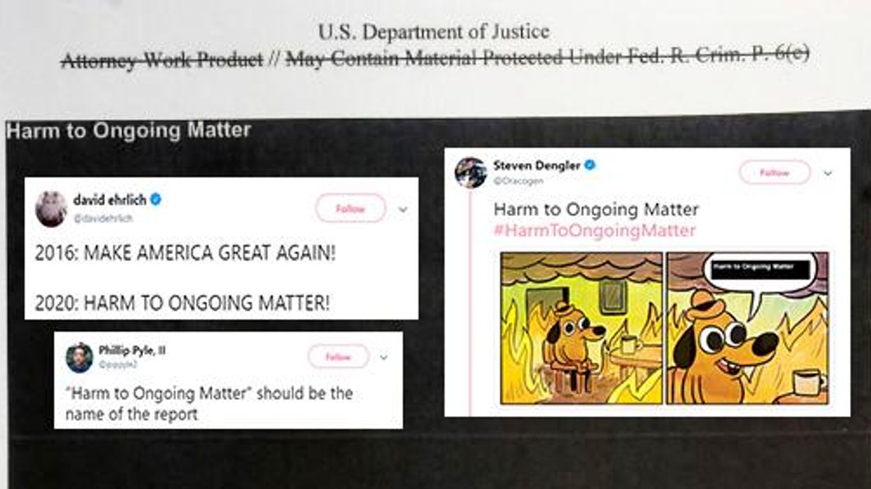 Mueller report: People are turning ‘harm to ongoing matter’ into a hilarious meme