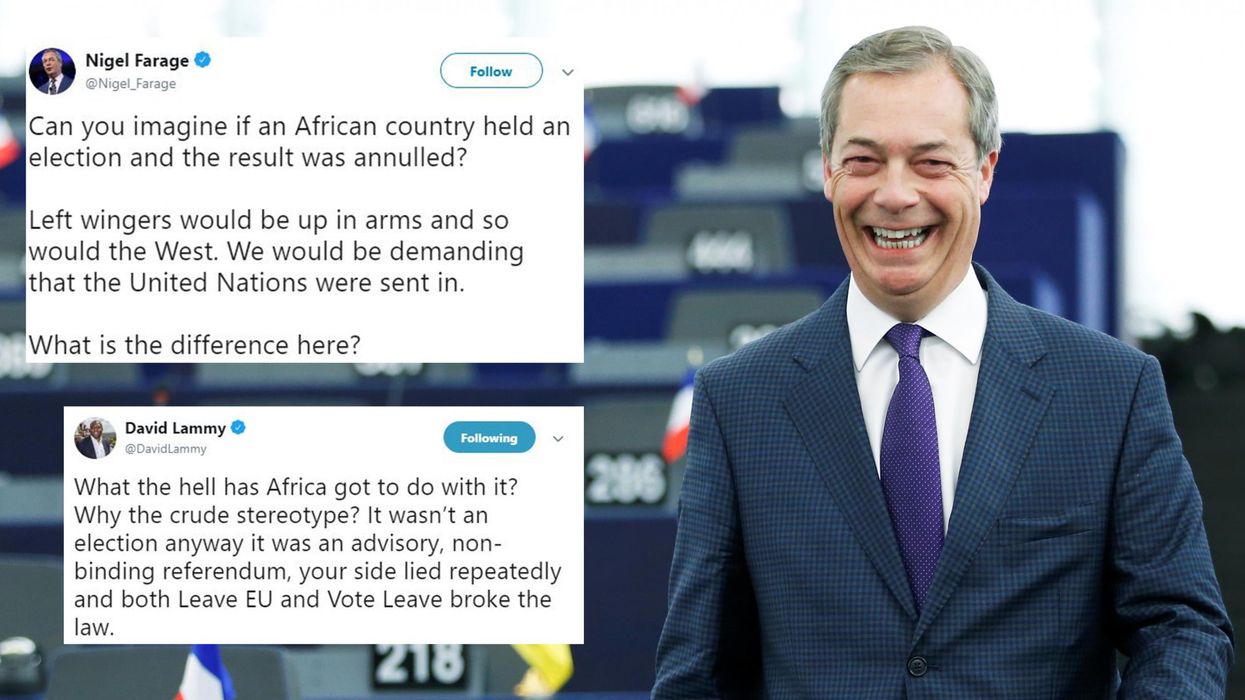 Nigel Farage roasted after comparing Brexit delay to an African election being annulled