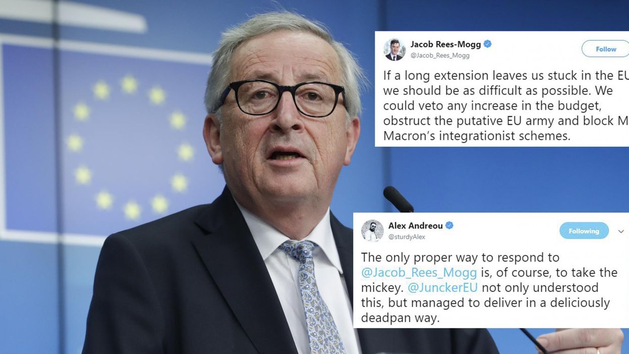 Jean Claude-Juncker mocks Jacob Rees-Mogg's tweet about the UK being 'as difficult as possible'