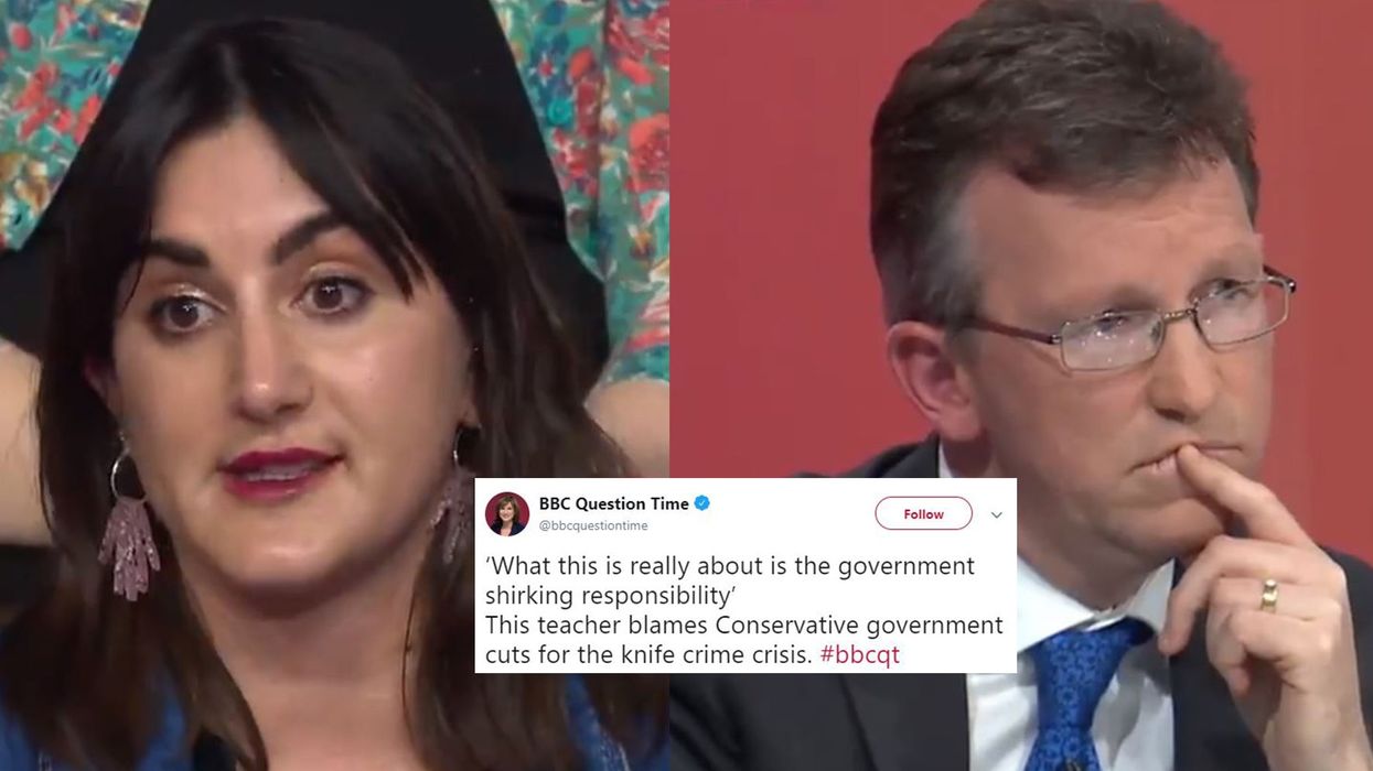 Question Time: Teacher gives powerful speech accusing government of 'shirking responsibility' on knife crime