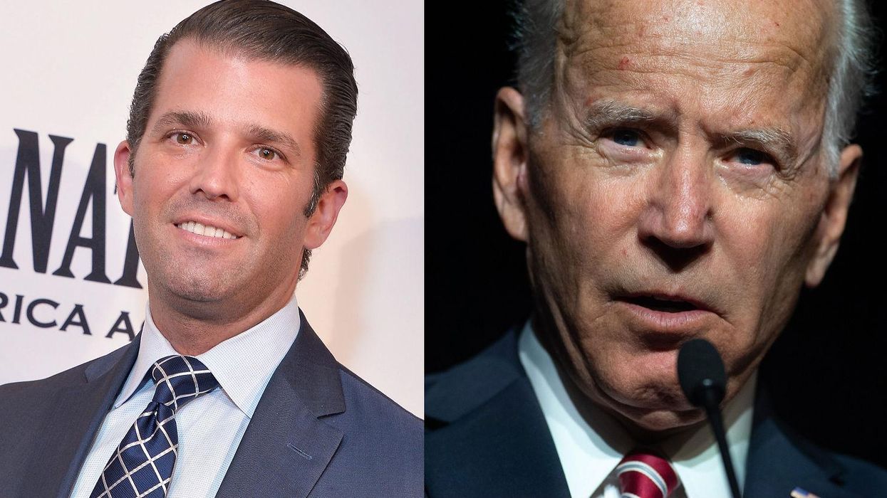 Trump Jr shares fake video of Joe Biden touching and kissing himself
