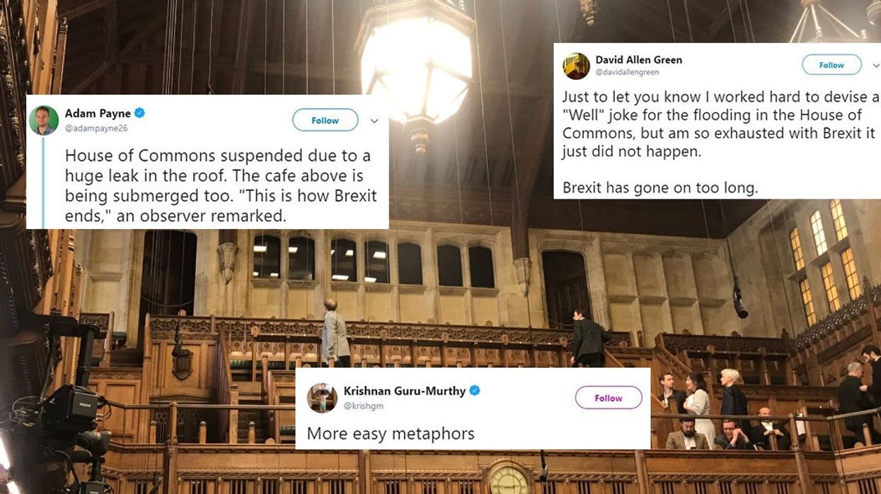 18 of the funniest reactions to water leaking into the House of Commons