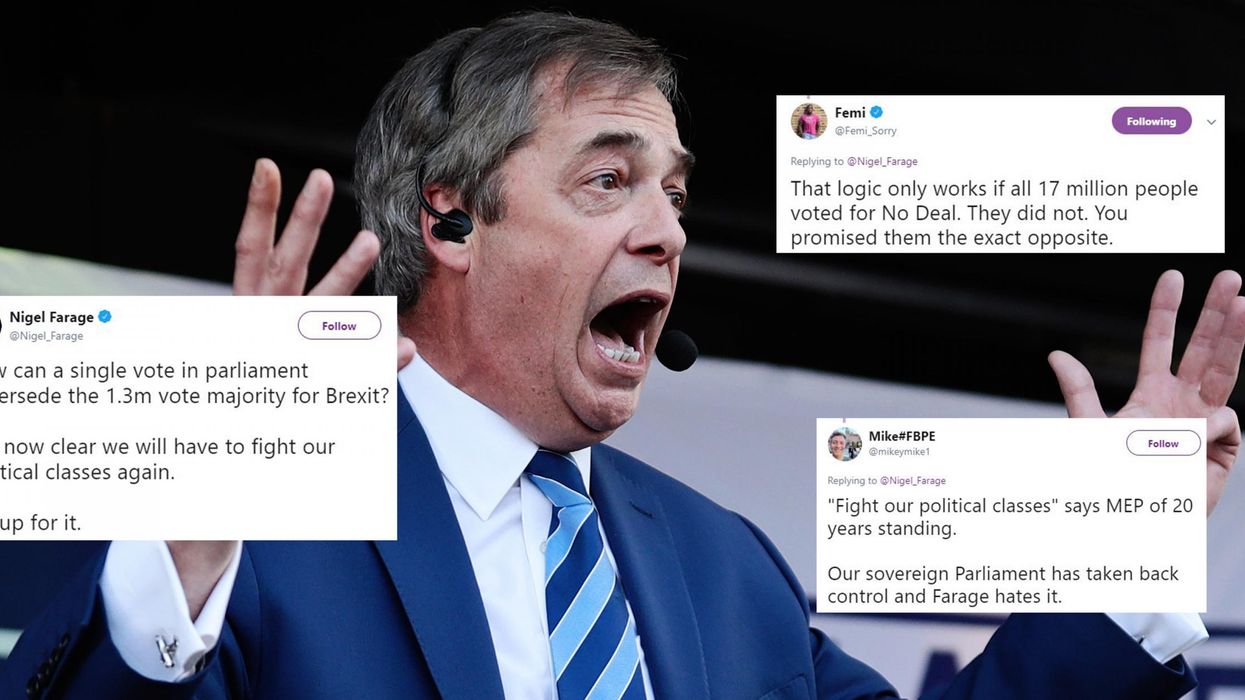 Nigel Farage asked 'how one vote can supersede the majority for Brexit' and everyone is making the same point