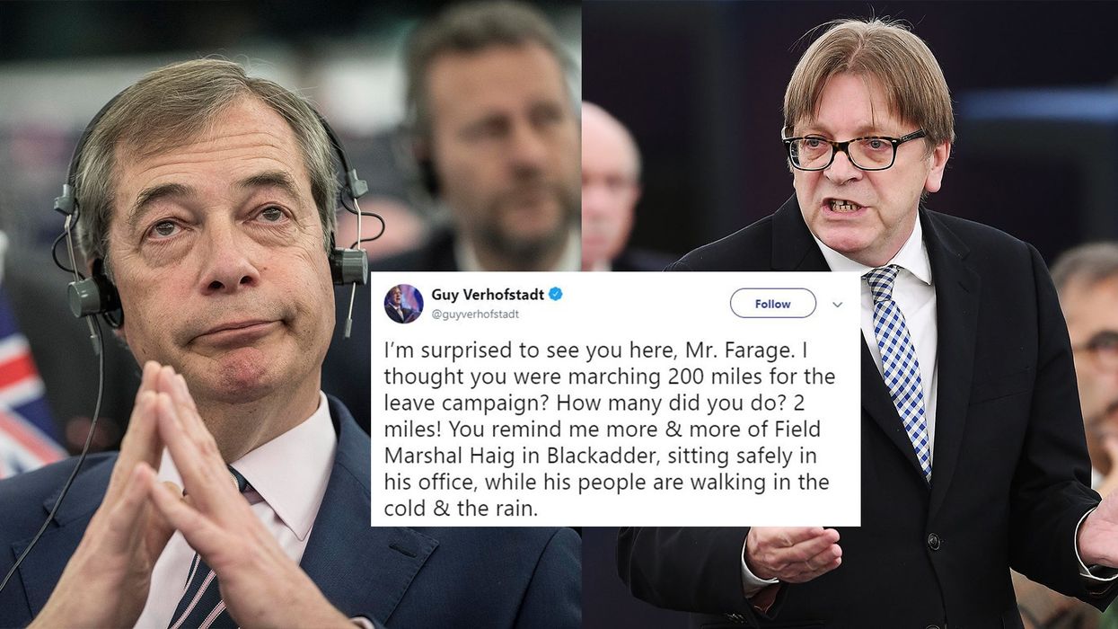 Brexit: Guy Verhofstadt mocks Nigel Farage at European Parliament, comparing him to Blackadder character