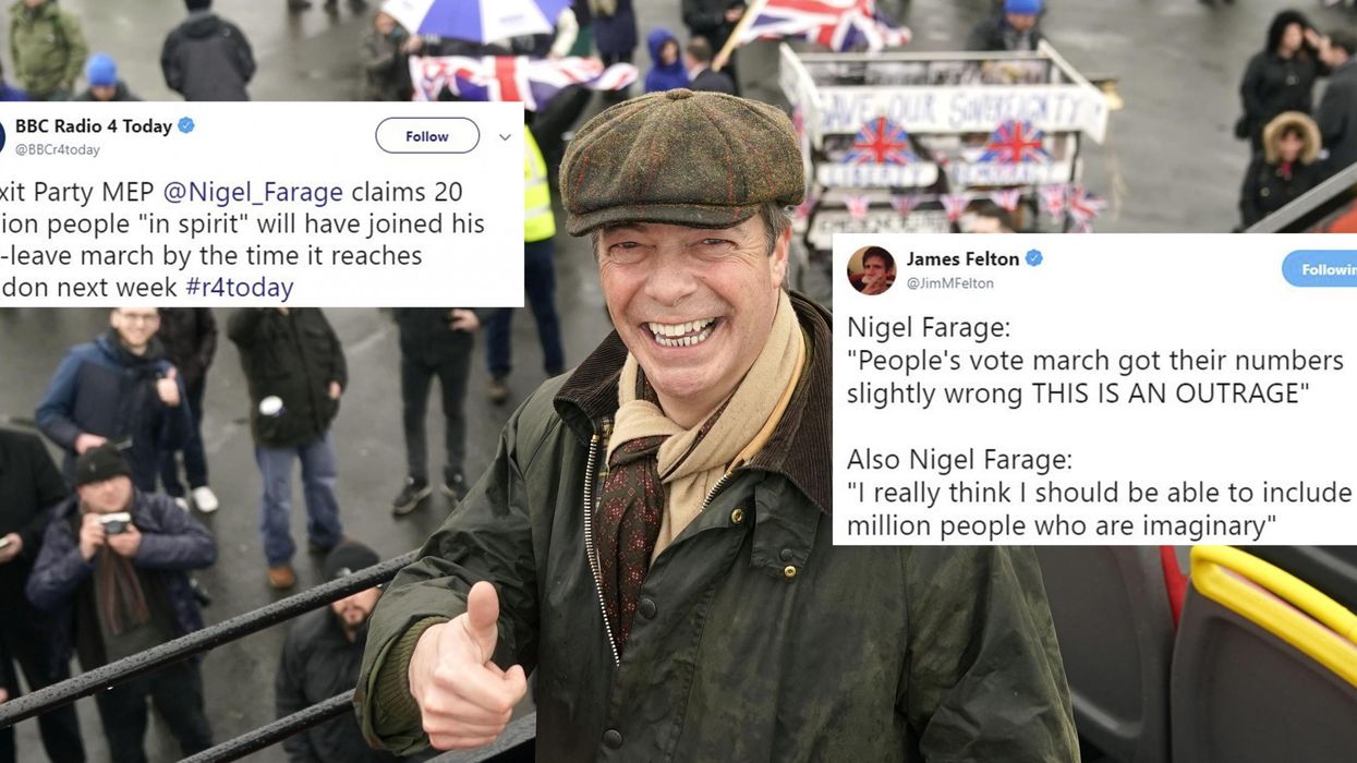 Brexit: Nigel Farage claims that '20 million people in spirit' have joined his Leave Means Leave march