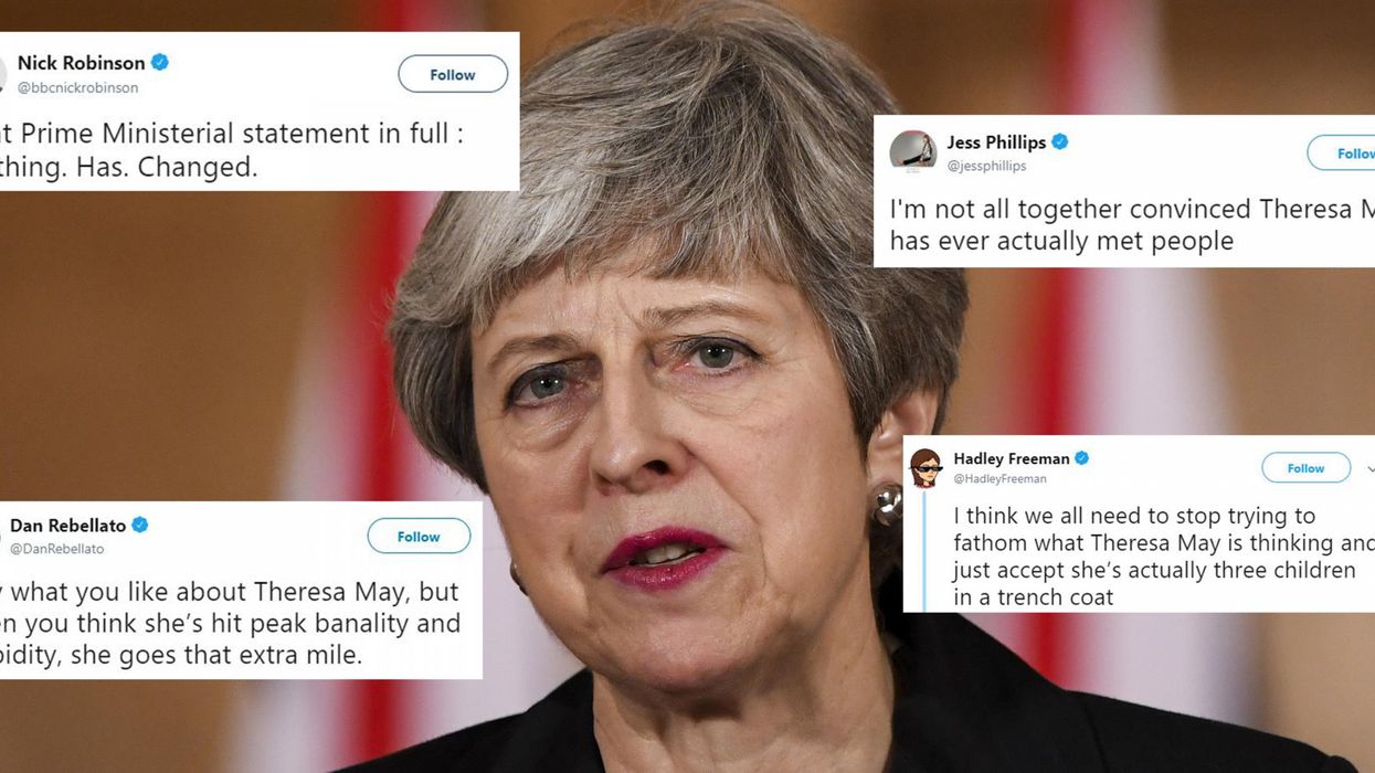 Theresa May made another pointless Brexit speech and everyone is making the same joke