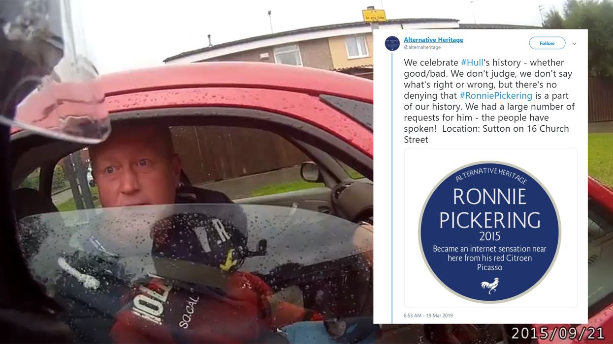 Viral road rage sensation Ronnie Pickering now has his own blue plaque in Hull