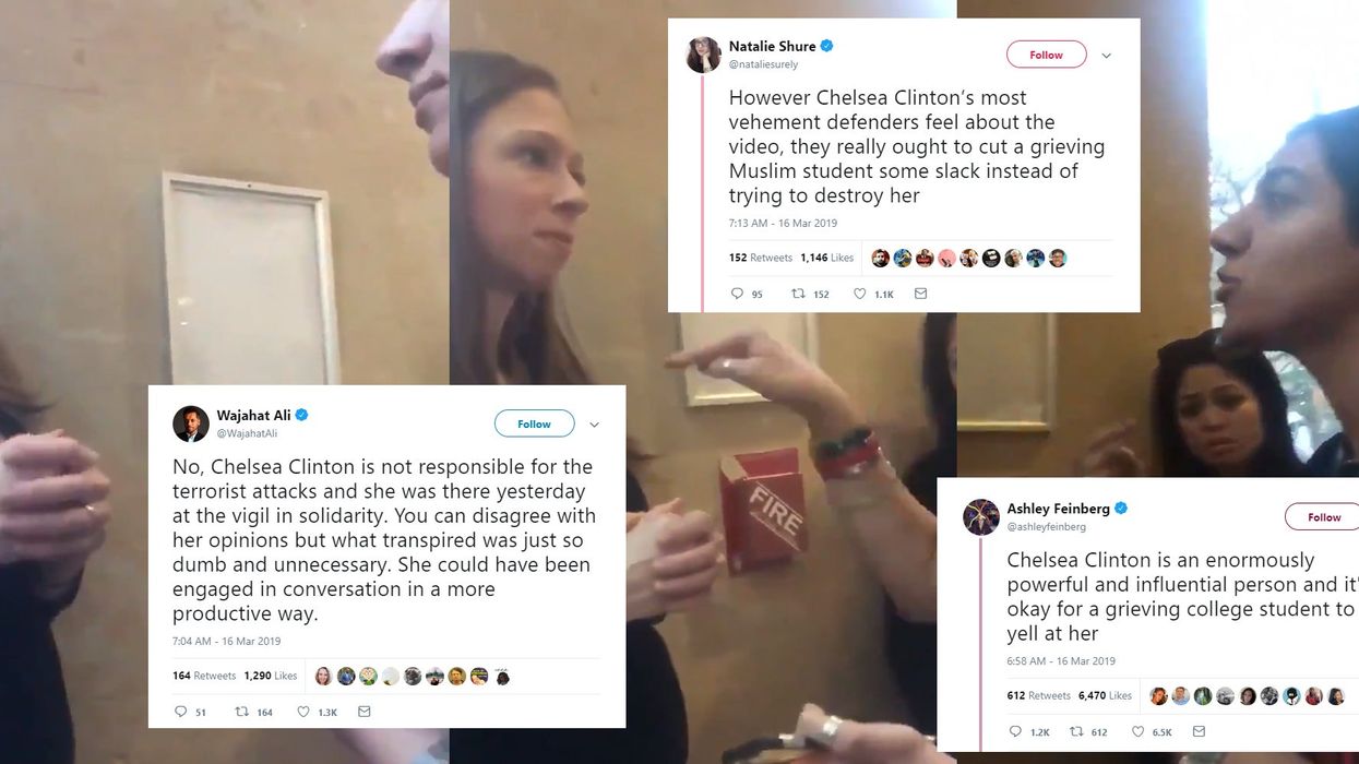 Chelsea Clinton confronted by student blaming her 'rhetoric' for New Zealand terror attack
