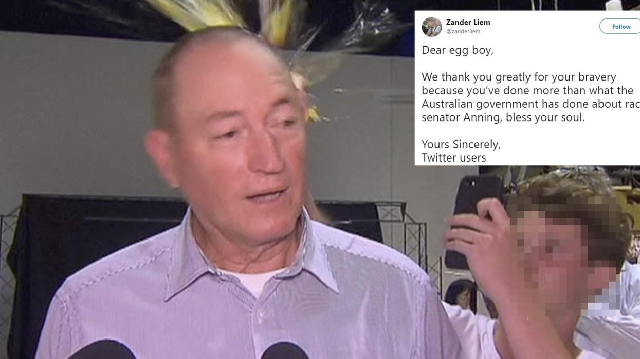 Fraser Anning: Australian senator who blamed Muslims for the New Zealand shooting has an egg cracked on his head