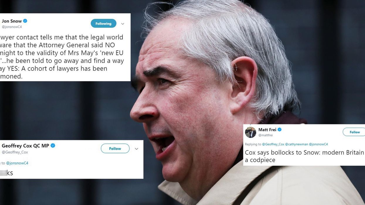 Geoffrey Cox calls a report on his Brexit legal advice 'b*****ks' and the internet is losing it