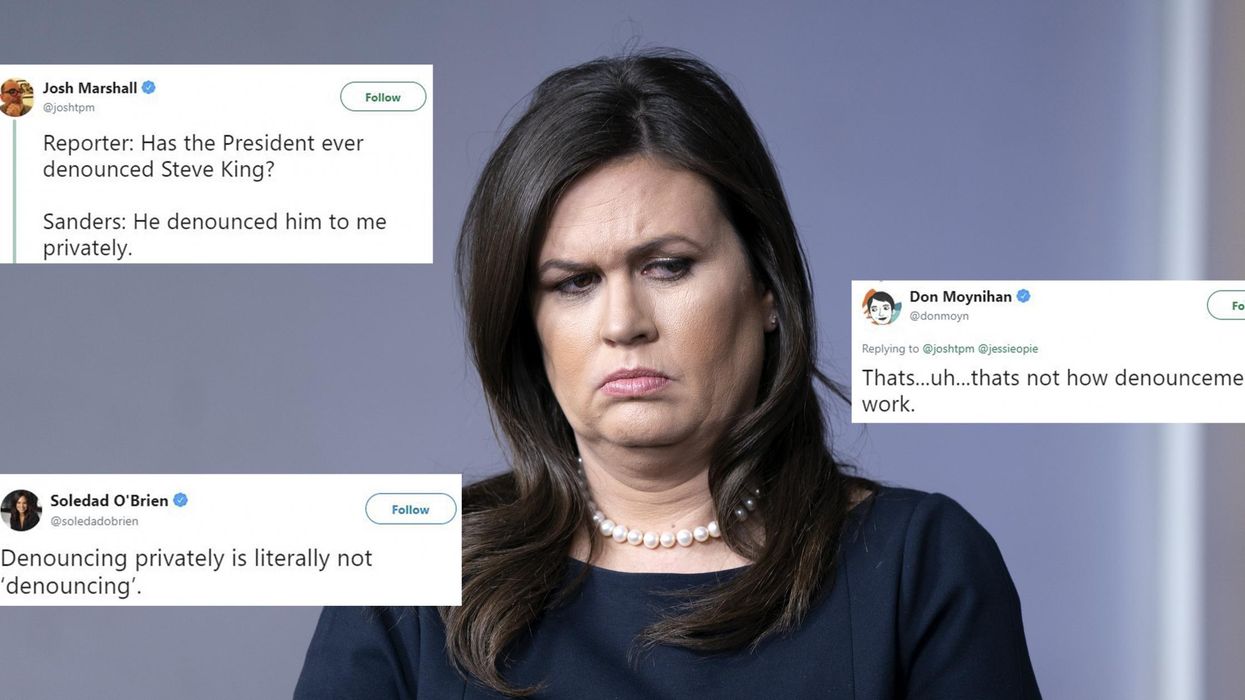 Sarah Sanders implies Trump has condemned Republican Steve King over alleged antisemitism