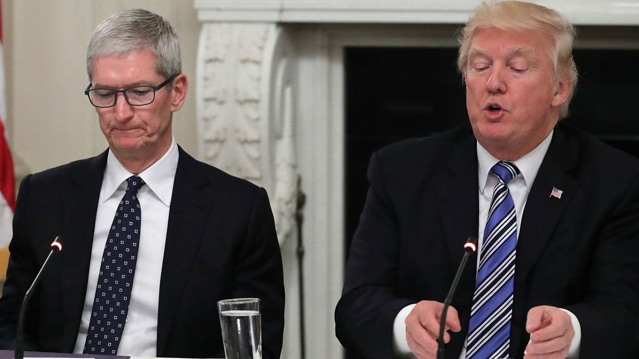 Trump is calling the 'Tim Apple' stories 'disparaging fake news'