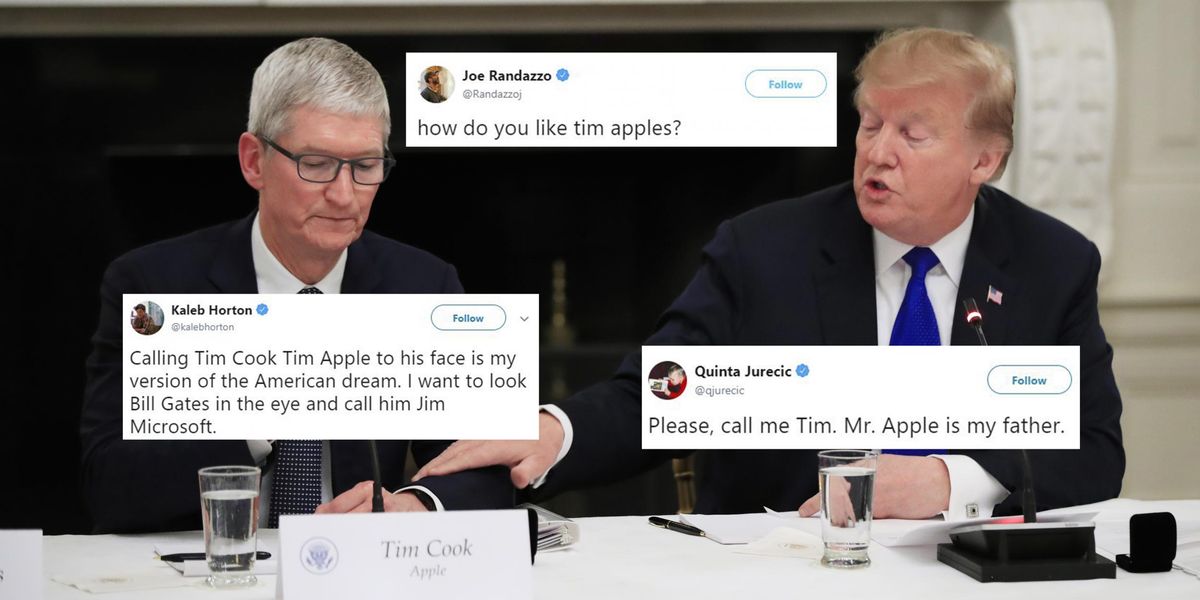Trump calls Tim Cook ‘Tim Apple’ during White House meeting | indy100 ...