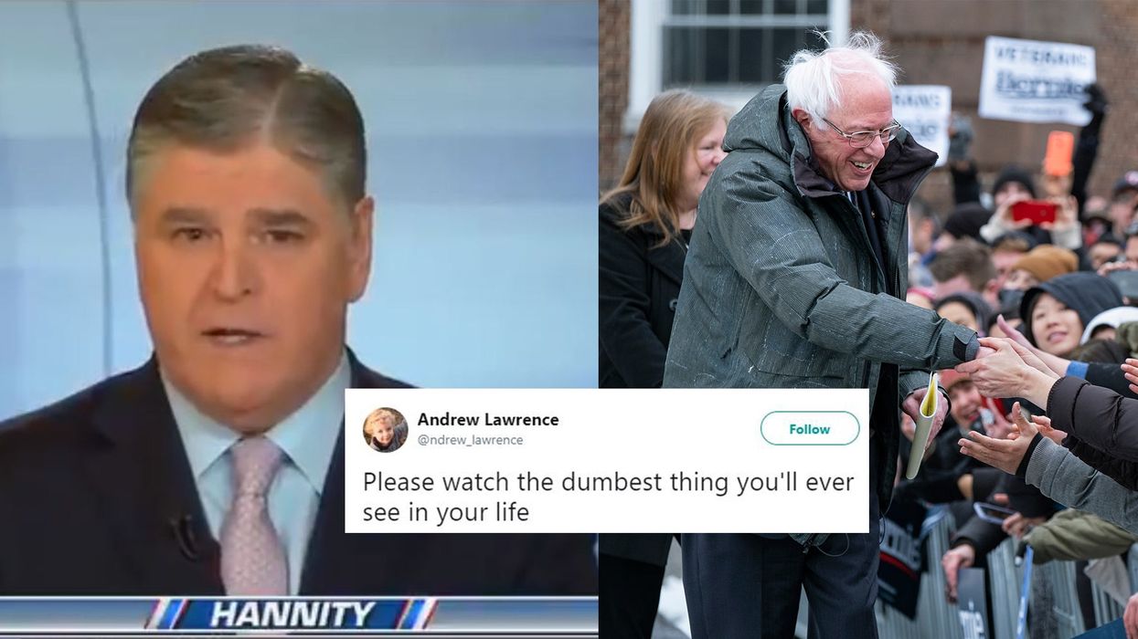 Sean Hannity criticised Bernie Sanders for greeting his supporters from behind a barrier at a rally